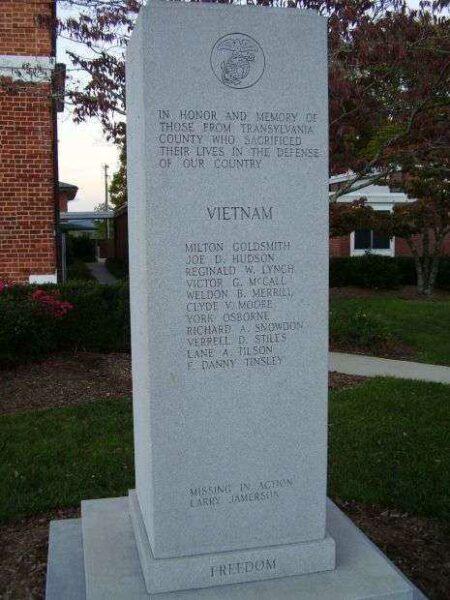 TRANSYLVANIA COUNTY WAR VETERANS MEMORIAL SIDE A