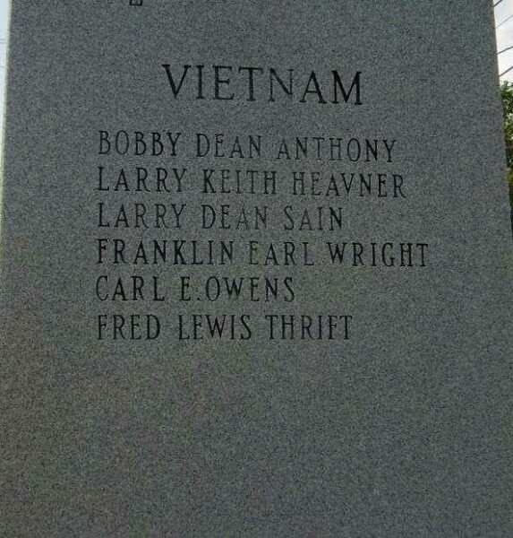 CHERRYVILLE VETERANS WAR MEMORIAL STONE D