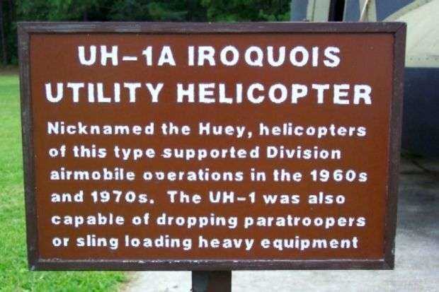UH-1A IROQUOIS UTILITY HELICOPTER MEMORIAL PLAQUE