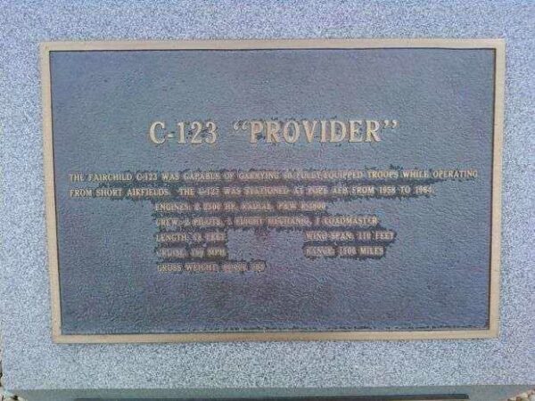 C-123 “PROVIDER” MEMORIAL AIRCRAFT PLAQUE