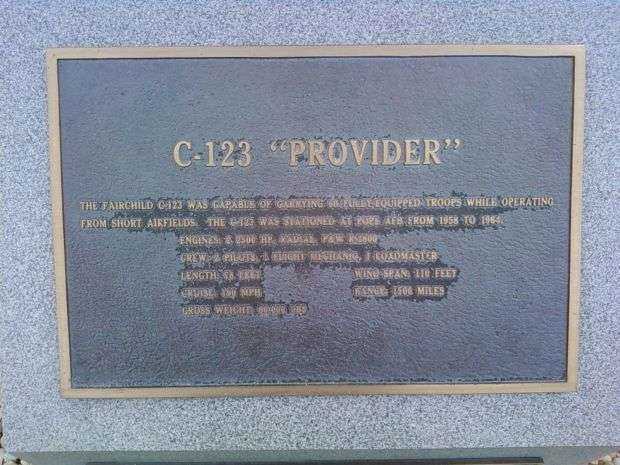 C-123 “PROVIDER” MEMORIAL AIRCRAFT PLAQUE