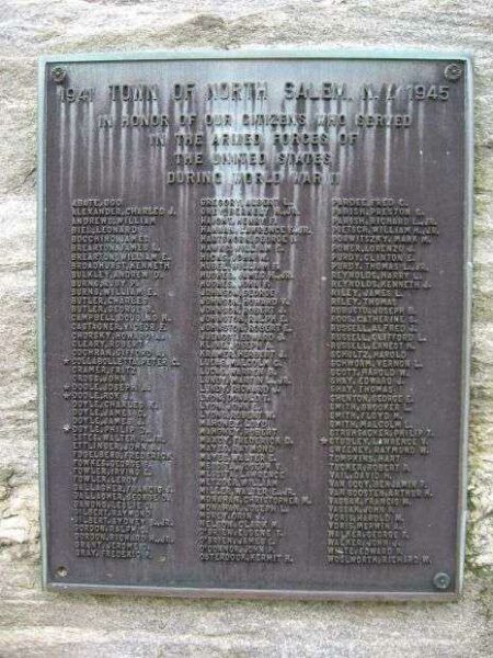 NORTH SALEM WORLD WAR II PLAQUE A