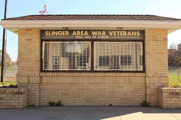 SLINGER AREA WAR VETERANS ROLL CALL OF HONOR MEMORIAL