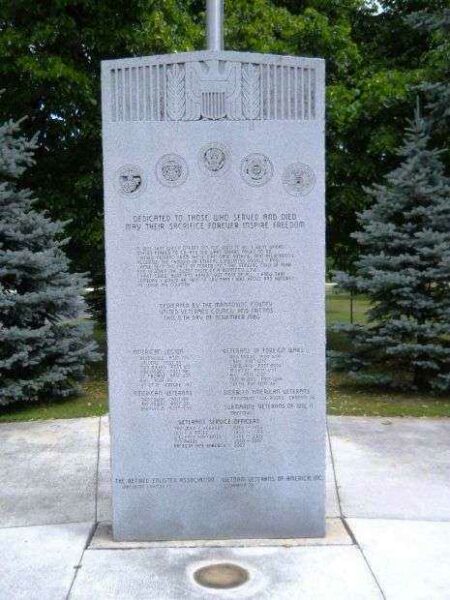 MANITOWOC COUNTY VETERANS MEMORIAL DEDICATION STONE