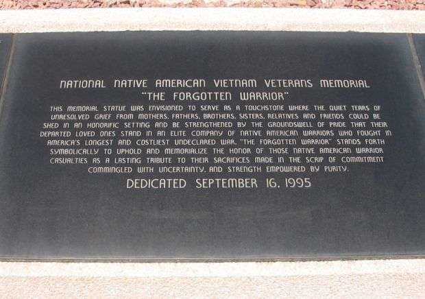 NATIONAL NATIVE AMERICAN VIETNAM VETERANS MEMORIAL DEDICATION STONE