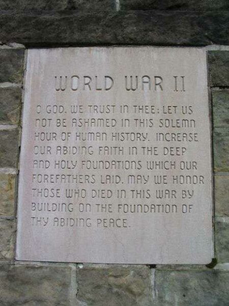 RANDOLPH COUNTY WAR MEMORIAL TABLET B