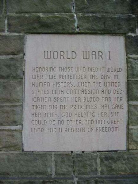 RANDOLPH COUNTY WAR MEMORIAL TABLET A