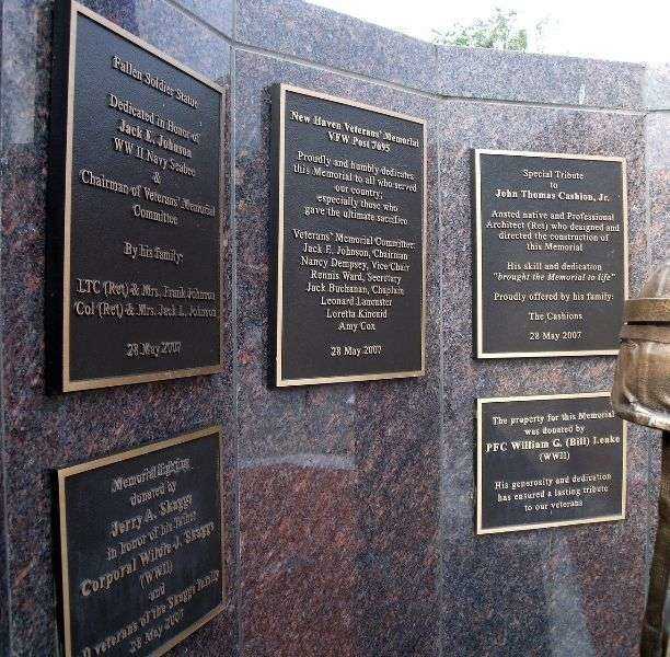 NEW HAVEN VETERANS’ MEMORIAL DEDICATION PLAQUE