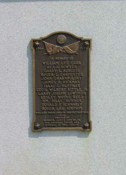 BARBOUR COUNTY WAR MEMORIAL PLAQUE D