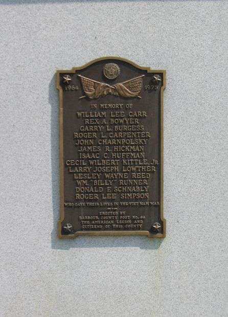 BARBOUR COUNTY WAR MEMORIAL PLAQUE D