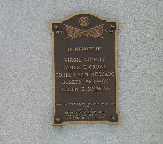 BARBOUR COUNTY WAR MEMORIAL PLAQUE C