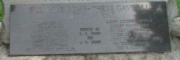 BARBOUR COUNTY VIETNAM WAR MEMORIAL PLAQUE