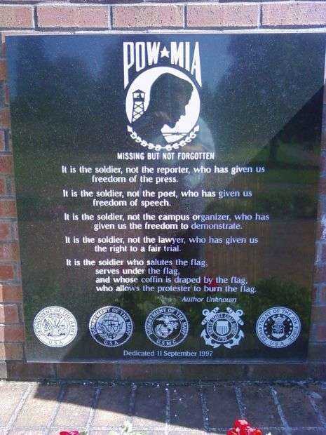WASHINGTON STATE VIETNAM WAR POW/MIA MEMORIAL PLAQUE B