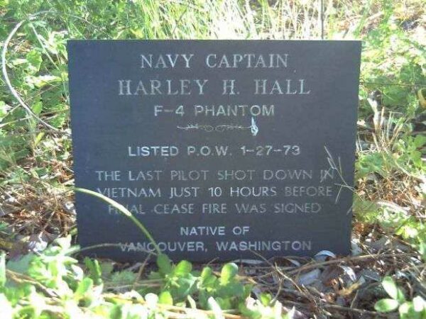 NAVY CAPTAIN HARLEY H. HALL WAR MEMORIAL TABLET