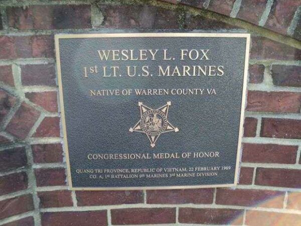 1ST LT. WESLEY L. FOX MEDAL OF HONOR PLAQUE