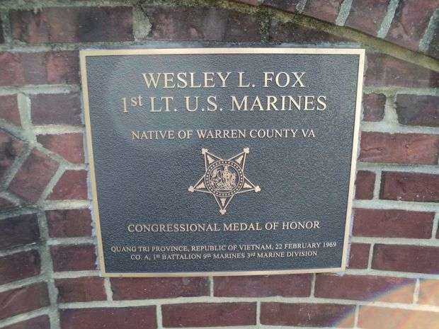 1ST LT. WESLEY L. FOX MEDAL OF HONOR PLAQUE