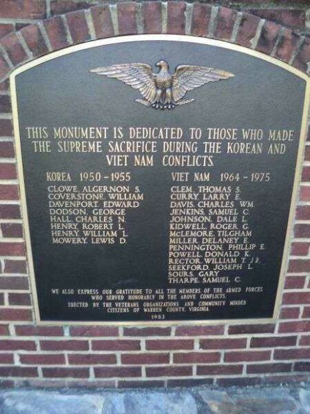 WARREN COUNTY KOREA AND VIET NAM MEMORIAL