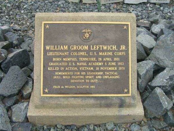 LT. COL. WILLIAM GROOM LEFTWICH, JR. WAR MEMORIAL PLAQUE