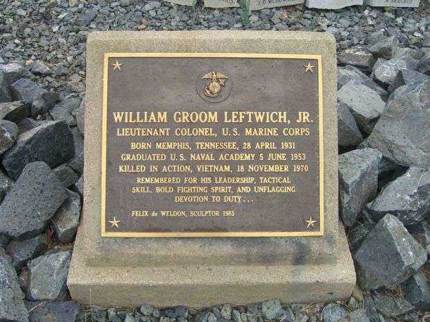 LT. COL. WILLIAM GROOM LEFTWICH, JR. WAR MEMORIAL PLAQUE