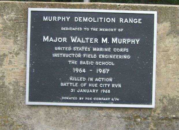 MAJOR WALTER M. MURPHY WAR MEMORIAL PLAQUE