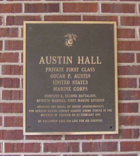 AUSTIN HALL MEDAL OF HONOR PLAQUE