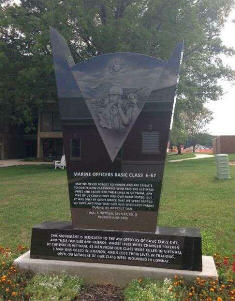 MARINE OFFICERS BASIC CLASS 6-67 MEMORIAL FRONT