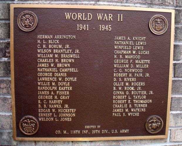 EMPORIA-GREENSVILLE VETERAN WAR MEMORIAL PLAQUE C
