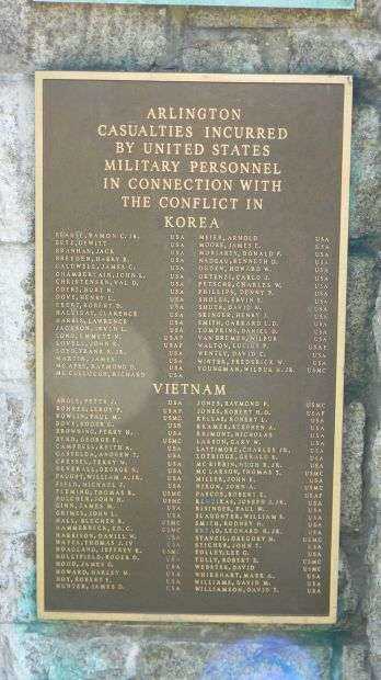 ARLINGTON COUNTY WAR MEMORIAL PLAQUE D