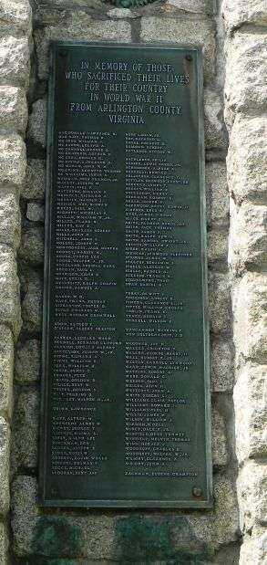 ARLINGTON COUNTY WAR MEMORIAL PLAQUE C