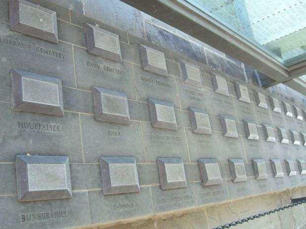 VIRGINIA WAR MEMORIAL WORLD WAR II CAMPAIGNS WALL B