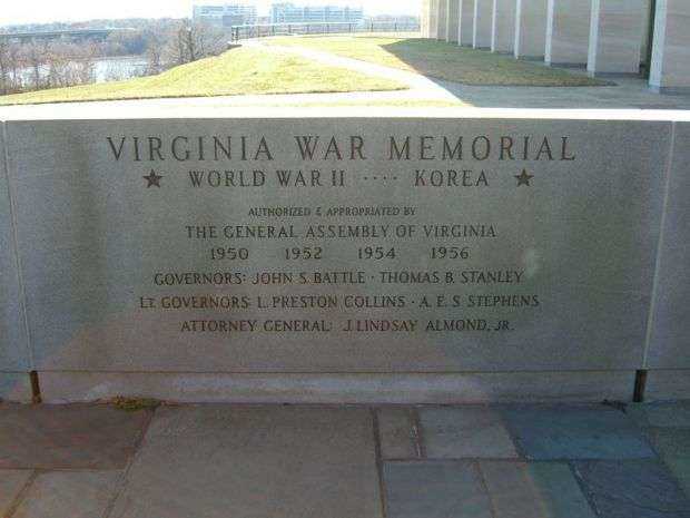 VIRGINIA WAR MEMORIAL DEDICATION STONE C