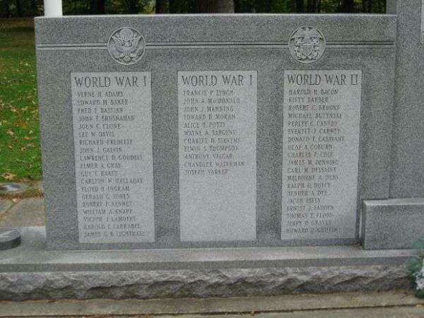 BRATTLEBORO WAR VETERANS MEMORIAL LEFT PANEL