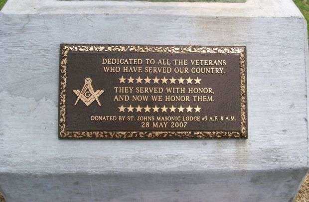 ST. JOHN’S MASONIC LODGE #5 VIETNAM WAR MEMORIAL PLAQUE