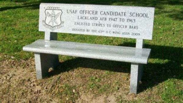 USAF OFFICER CANDIDATE SCHOOL MEMORIAL BENCH B