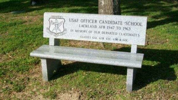 USAF OFFICER CANDIDATE SCHOOL MEMORIAL BENCH A