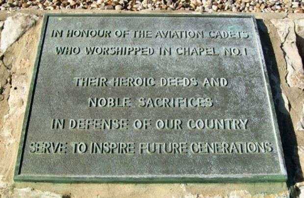 IN HONOR OF THE AVIATION CADETS MEMORIAL FOUNTAIN PLAQUE