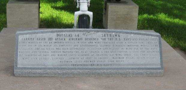 DOUGLAS A4 SKYHAWK MEMORIAL AIRCRAFT DEDICATION STONE