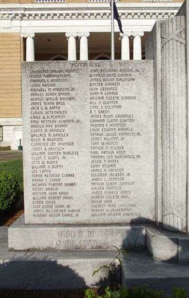 SUMTER COUNTY WORLD WAR II MEMORIAL LEFT PANEL