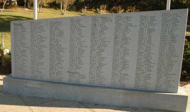 SPARTANBURG COUNTY WAR MEMORIAL WALL A