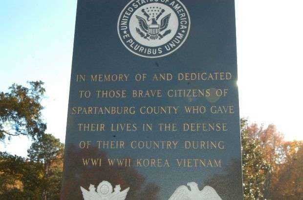 SPARTANBURG COUNTY WAR MEMORIAL DEDICATION STONE