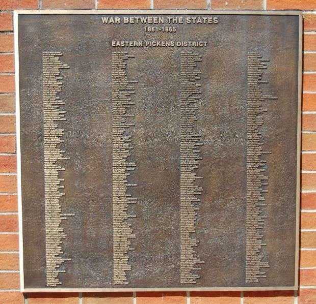 PICKENS COUNTY VETERANS MEMORIAL PLAQUE B