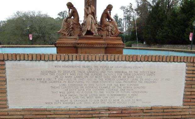 CITY OF ORANGEBURG VETERANS MEMORIAL FOUNTAIN STONE H