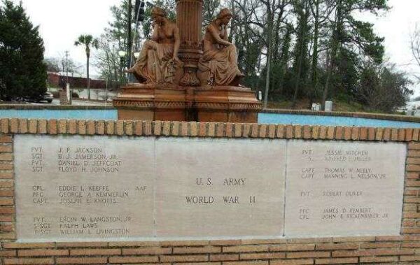 CITY OF ORANGEBURG VETERANS MEMORIAL FOUNTAIN STONE B