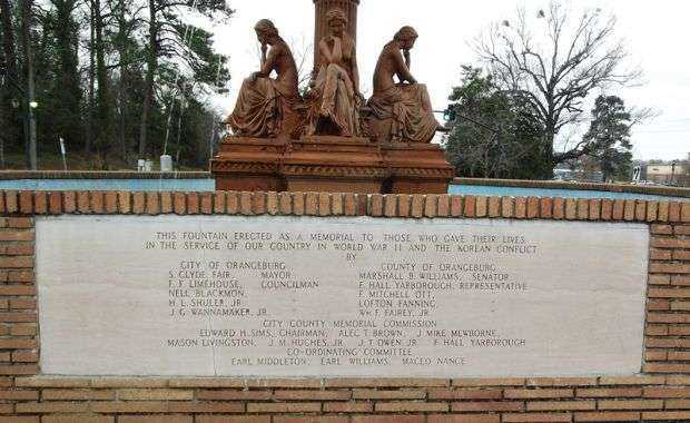 CITY OF ORANGEBURG VETERANS MEMORIAL FOUNTAIN STONE A
