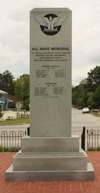 HAMPTON COUNTY ALL WARS MEMORIAL BACK