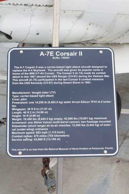 A-7E CORSAIR II MEMORIAL AIRCRAFT PLAQUE