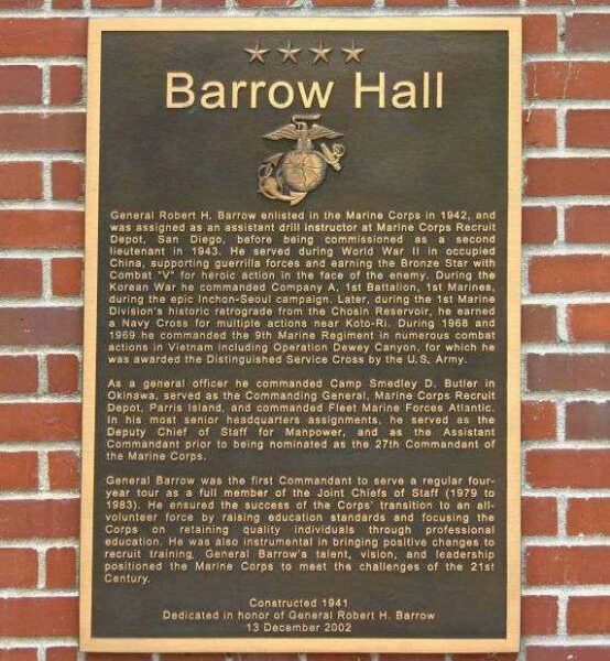 BARROW HALL MEMORIAL PLAQUE