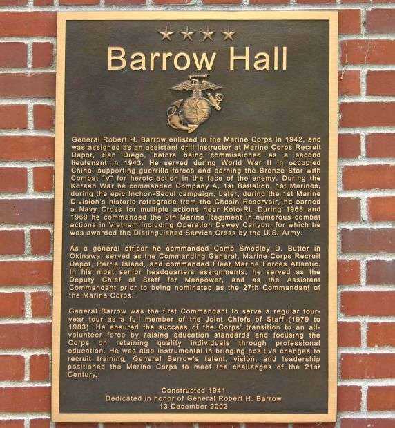 BARROW HALL MEMORIAL PLAQUE