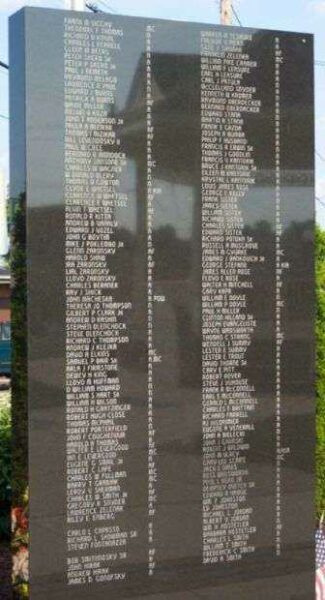 MOUNT PLEASANT WAR VETERANS MEMORIAL PANEL B