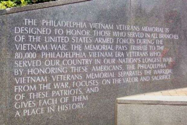 PHILADELPHIA VIETNAM VETERANS MEMORIAL DEDICATION STONE A